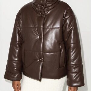 Nanushka Brown Hide  Puffer Jacket Size M